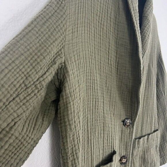 Madewell Olive Green Lightspun Dorset Slouchy Blazer Oversized Coat Size Medium - Picture 7 of 12